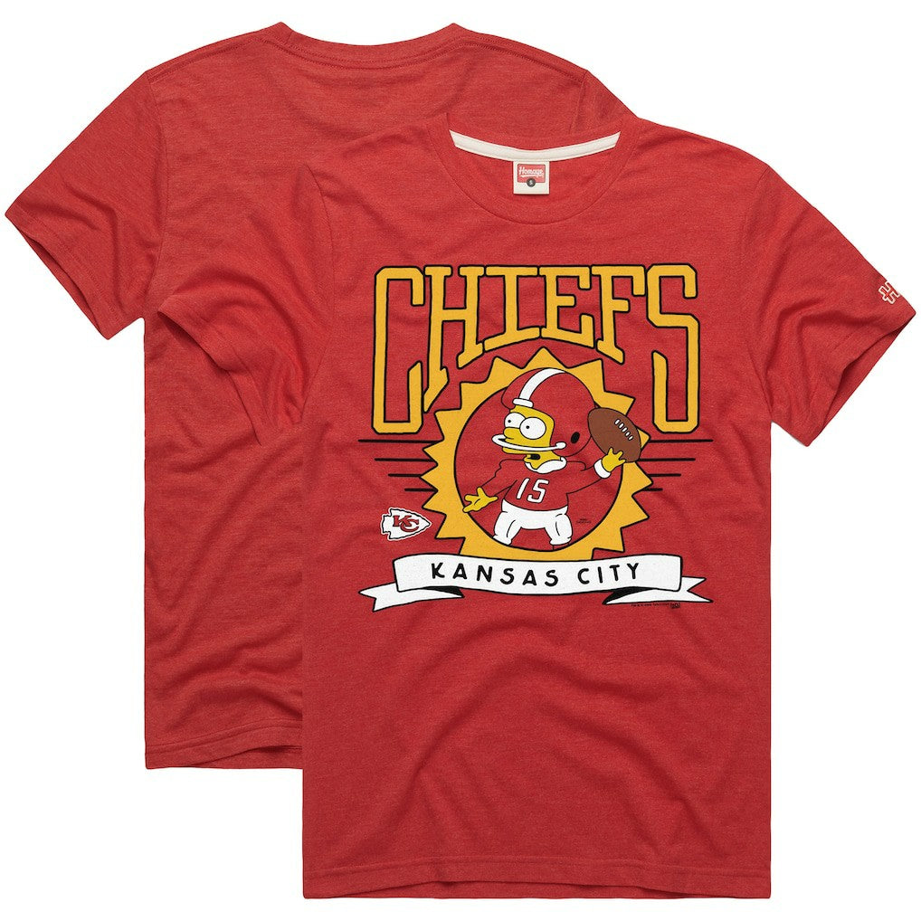 Homage x The Simpsons Unisex Tri-Blend T-Shirt - Kansas City Chiefs