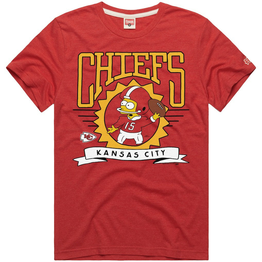 Homage x The Simpsons Unisex Tri-Blend T-Shirt - Kansas City Chiefs