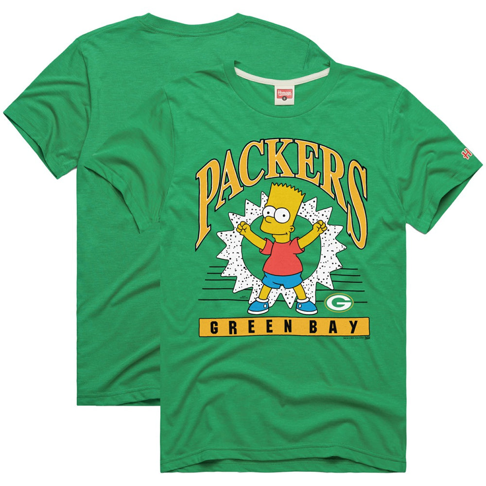Homage x The Simpsons Unisex Tri-Blend T-Shirt - Green Bay Packers