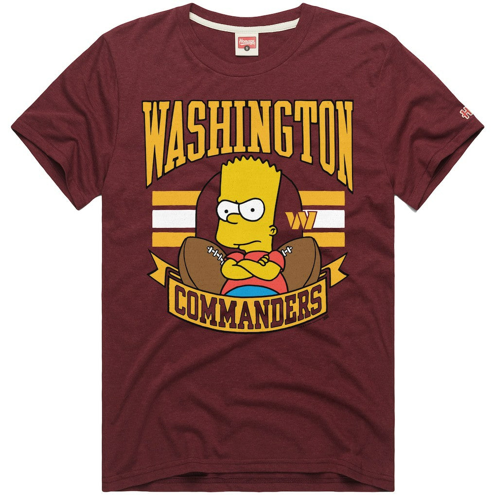 Homage x The Simpsons Unisex Tri-Blend T-Shirt - Washington Commanders