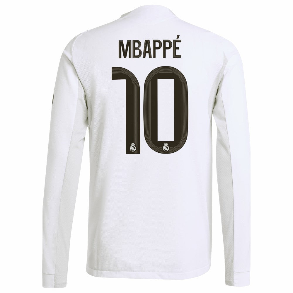 Kylian Mbappé Real Madrid 2025/26 Home Long Sleeve Player Jersey - Adidas White