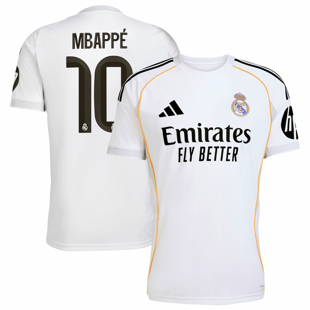 Kylian Mbappé Real Madrid 2025/26 Home Replica Player Jersey - Adidas White