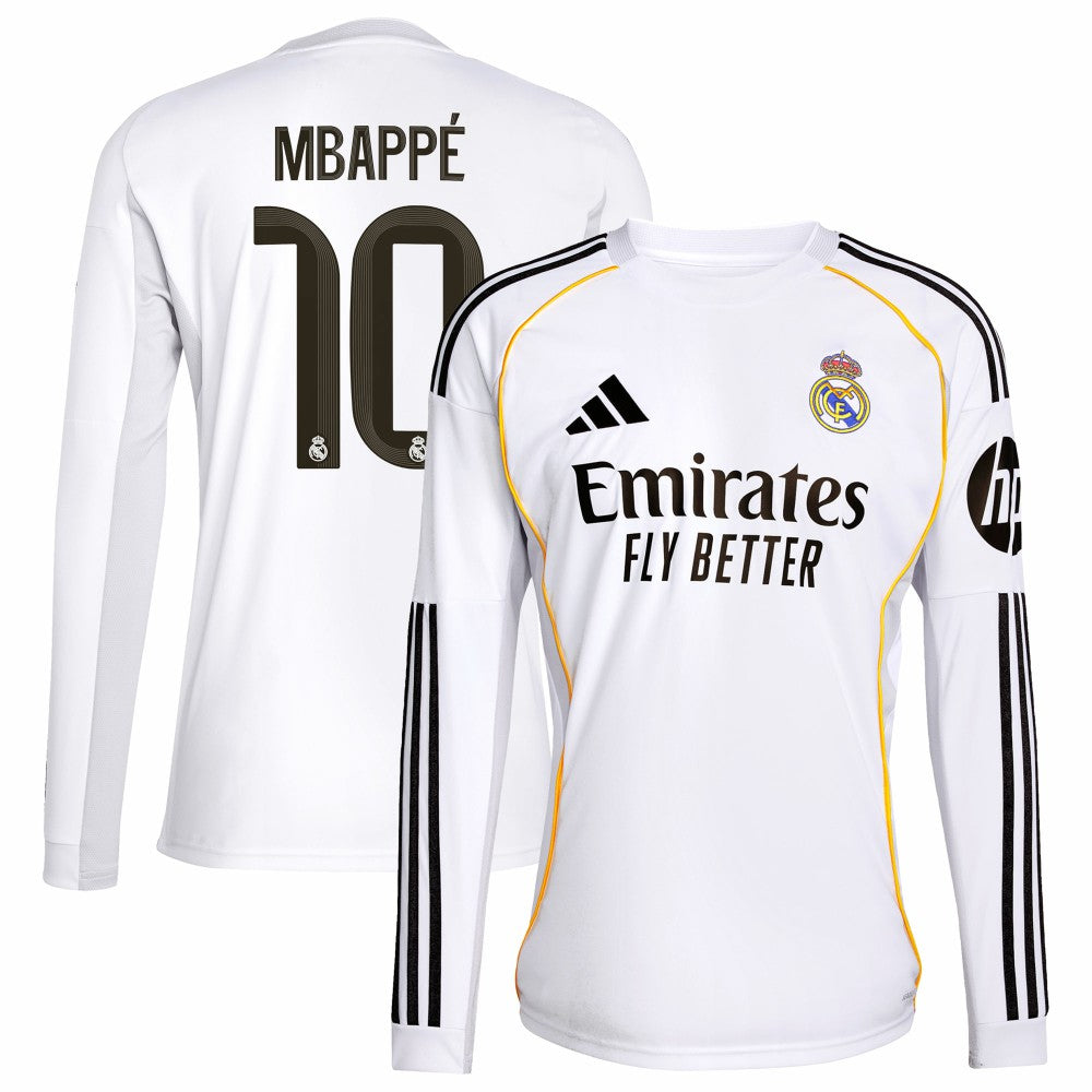 Kylian Mbappé Real Madrid 2025/26 Home Replica Player Jersey - Adidas White