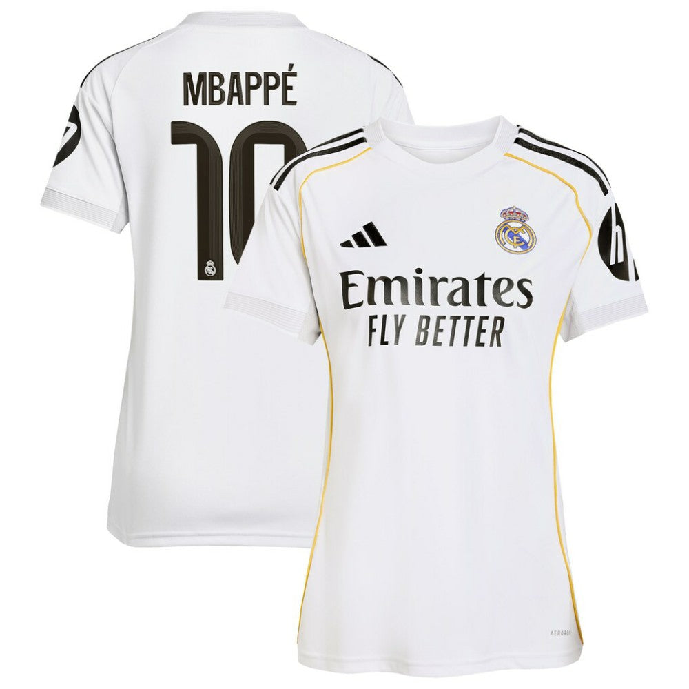 Kylian Mbappé Real Madrid Women's 2025/26 Home Replica Player Jersey - Adidas White