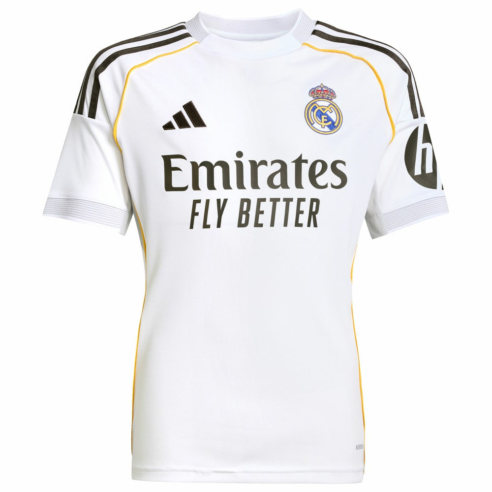 Kylian Mbappé Real Madrid Youth 2025/26 Home Replica Player Jersey - Adidas White