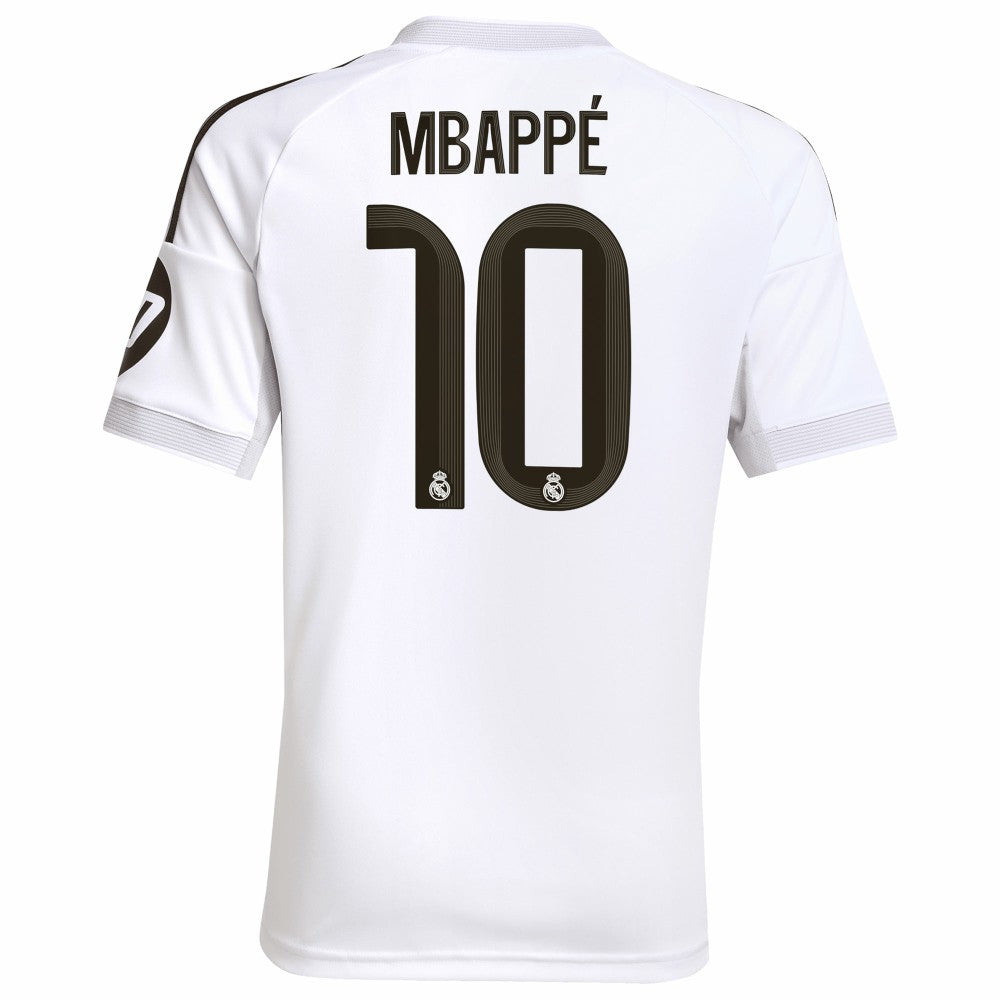 Kylian Mbappé Real Madrid Youth 2025/26 Home Replica Player Jersey - Adidas White