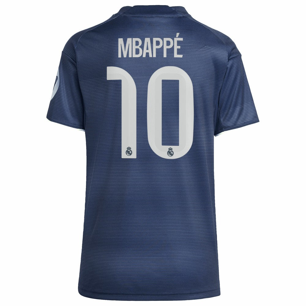 Kylian Mbappé Real Madrid Women's 2025/26 Away Replica Player Jersey - Adidas Blue
