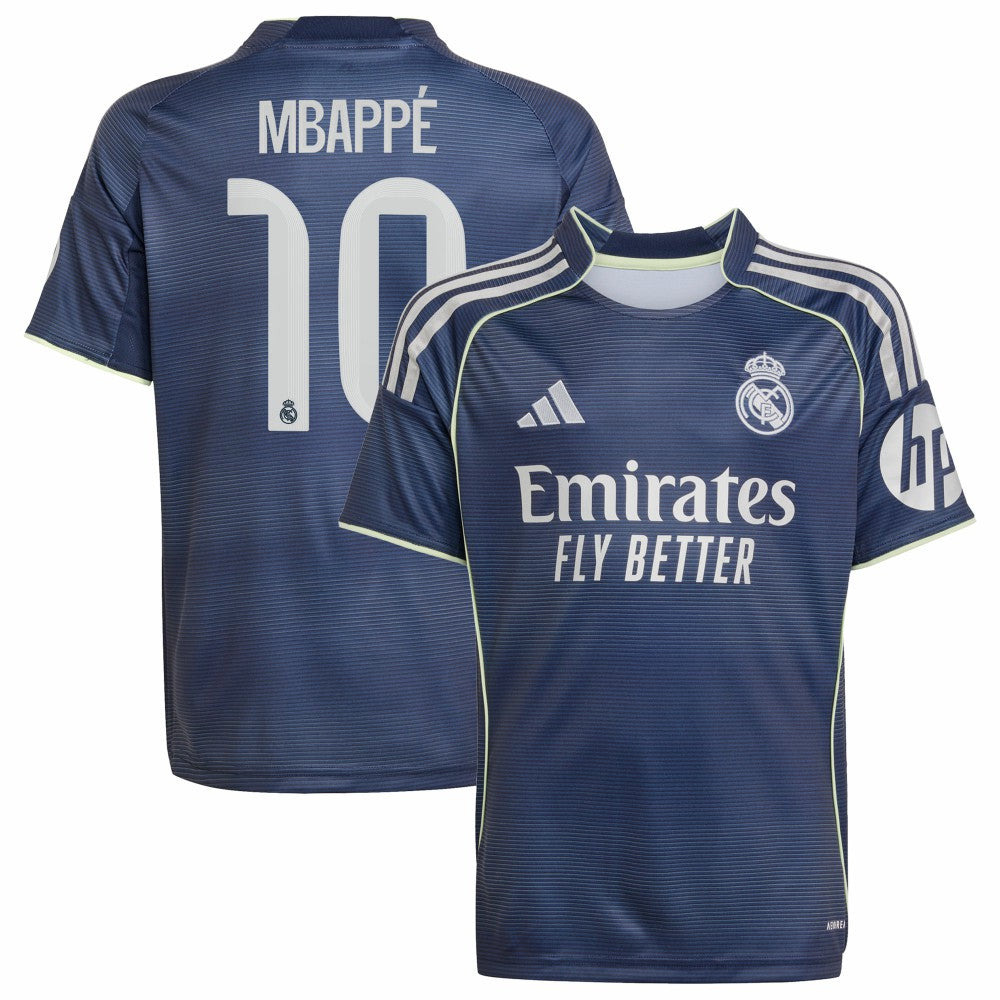 Kylian Mbappé Real Madrid Youth 2025/26 Away Replica Player Jersey - Adidas Blue