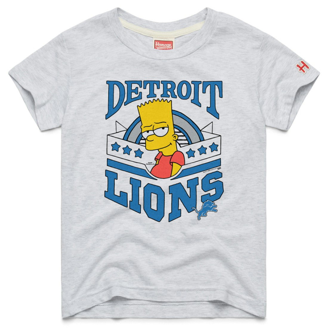 Homage x The Simpsons Youth Tri-Blend T-Shirt - Detroit Lions
