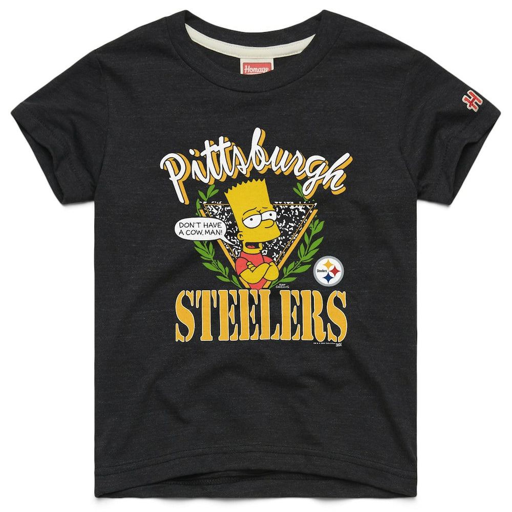 Homage x The Simpsons Youth Tri-Blend T-Shirt - Pittsburgh Steelers