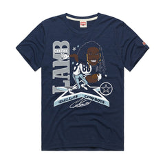 CeeDee Lamb  Homage Unisex Caricature Player Graphic Tri-Blend T-Shirt - Dallas Cowboys