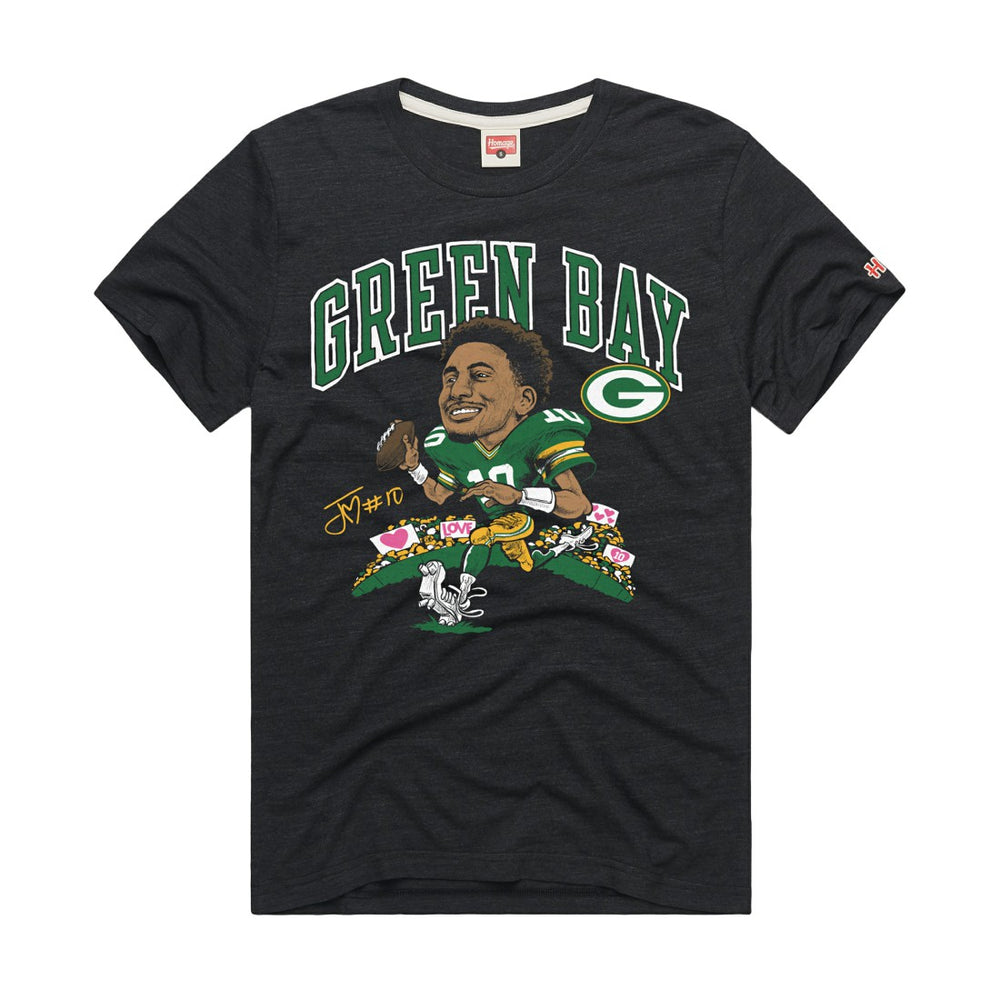 Jordan Love  Homage Unisex Caricature Player Graphic Tri-Blend T-Shirt - Green Bay Packers