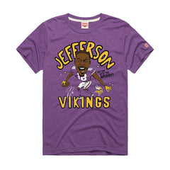 Justin Jefferson  Homage Unisex Caricature Player Graphic Tri-Blend T-Shirt - Minnesota Vikings
