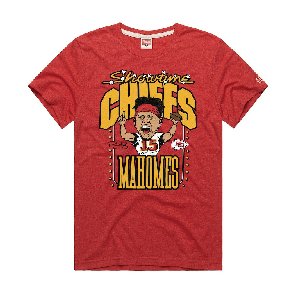 Patrick Mahomes  Homage Unisex Caricature Player Graphic Tri-Blend T-Shirt - Kansas City Chiefs