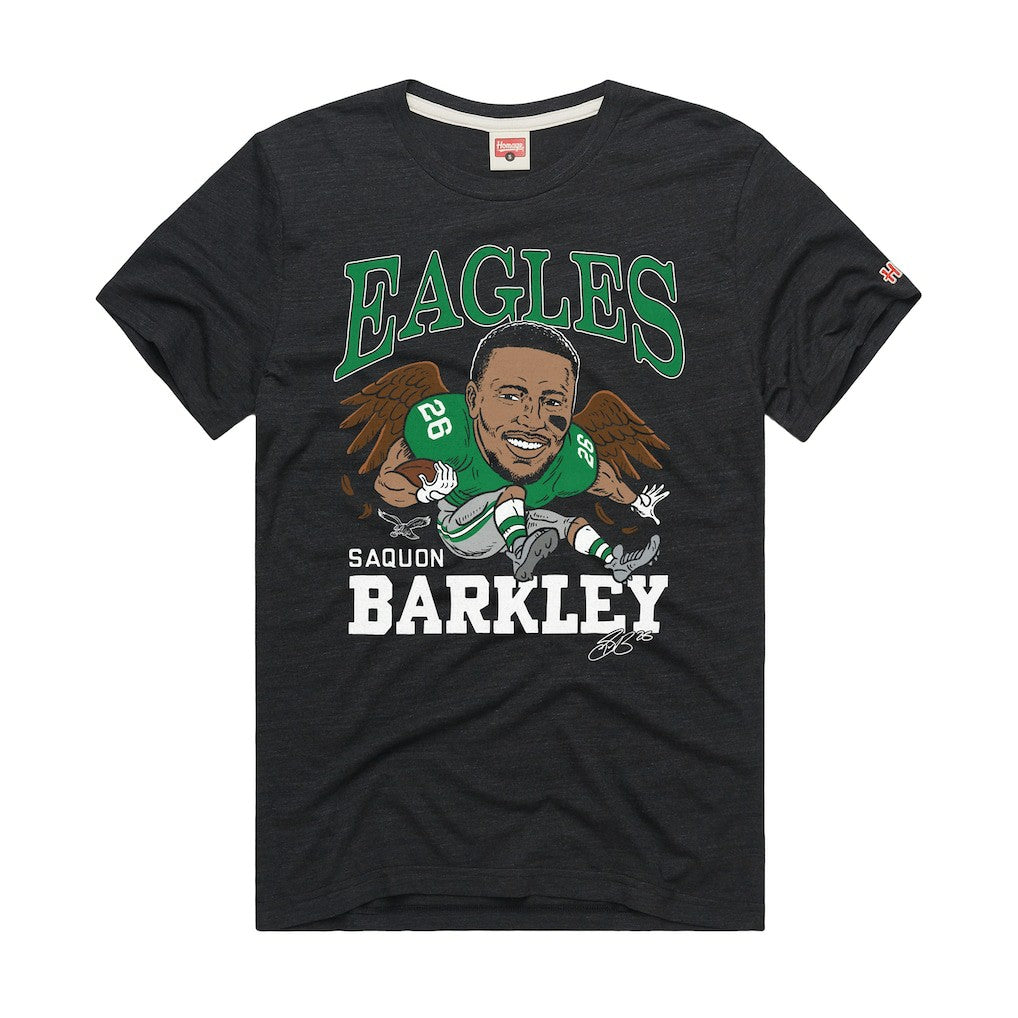 Saquon Barkley  Homage Unisex Caricature Player Graphic Tri-Blend T-Shirt - Philadelphia Eagles