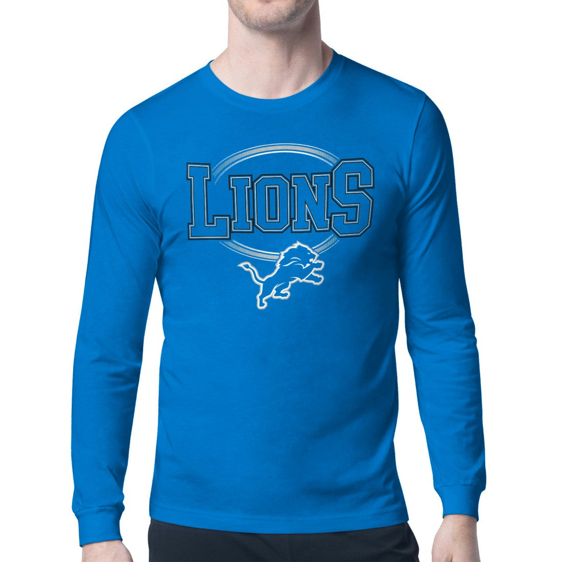 Starter Team Track Graphic Long Sleeve T-Shirt - Detroit Lions