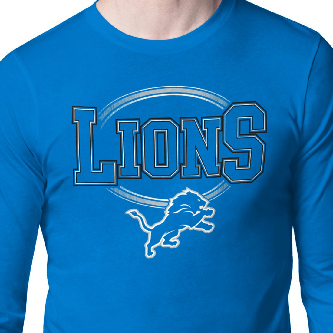 Starter Team Track Graphic Long Sleeve T-Shirt - Detroit Lions