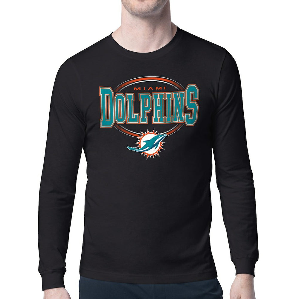 Starter Team Track Graphic Long Sleeve T-Shirt - Miami Dolphins