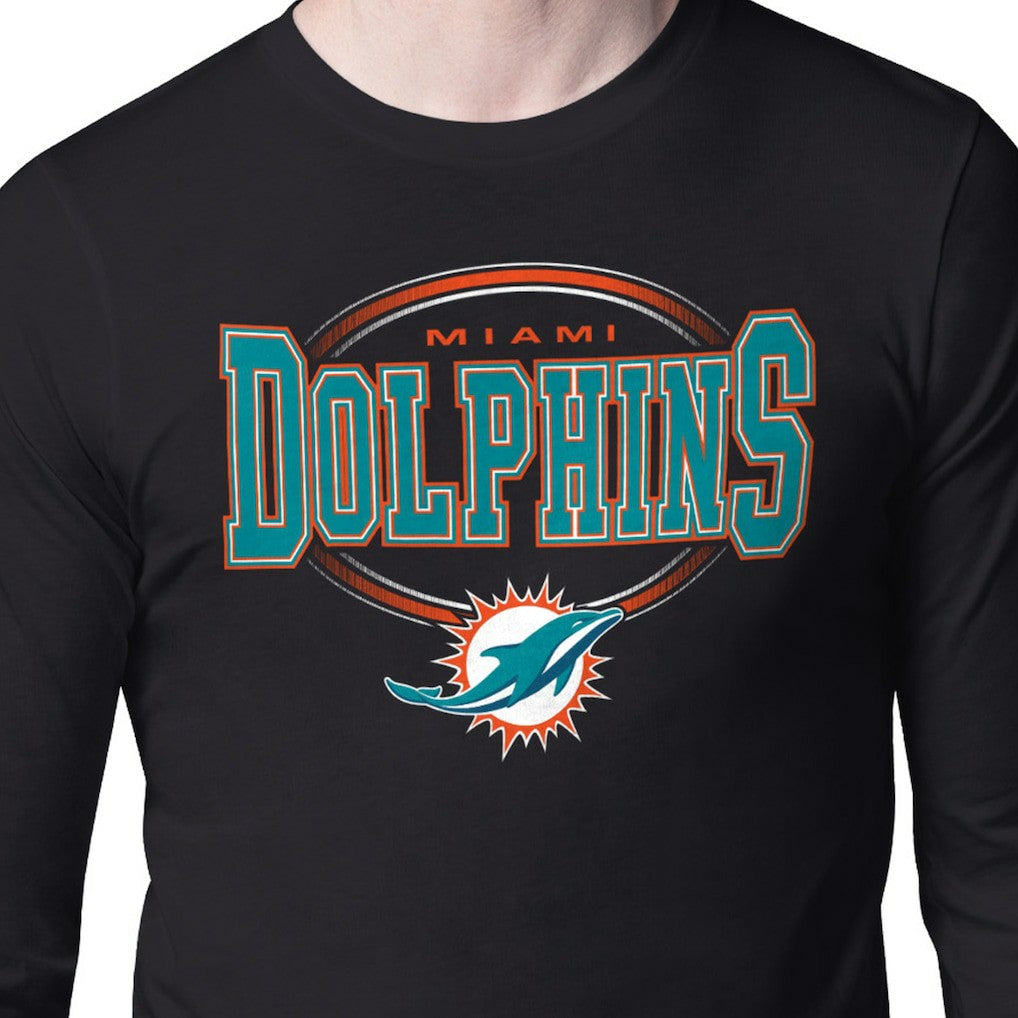 Starter Team Track Graphic Long Sleeve T-Shirt - Miami Dolphins
