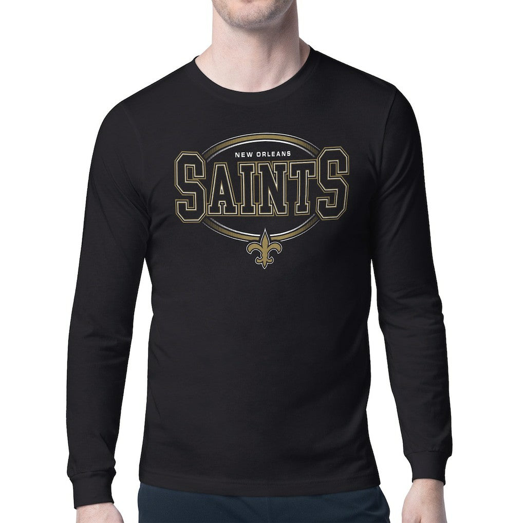 Starter Team Track Graphic Long Sleeve T-Shirt - New Orleans Saints