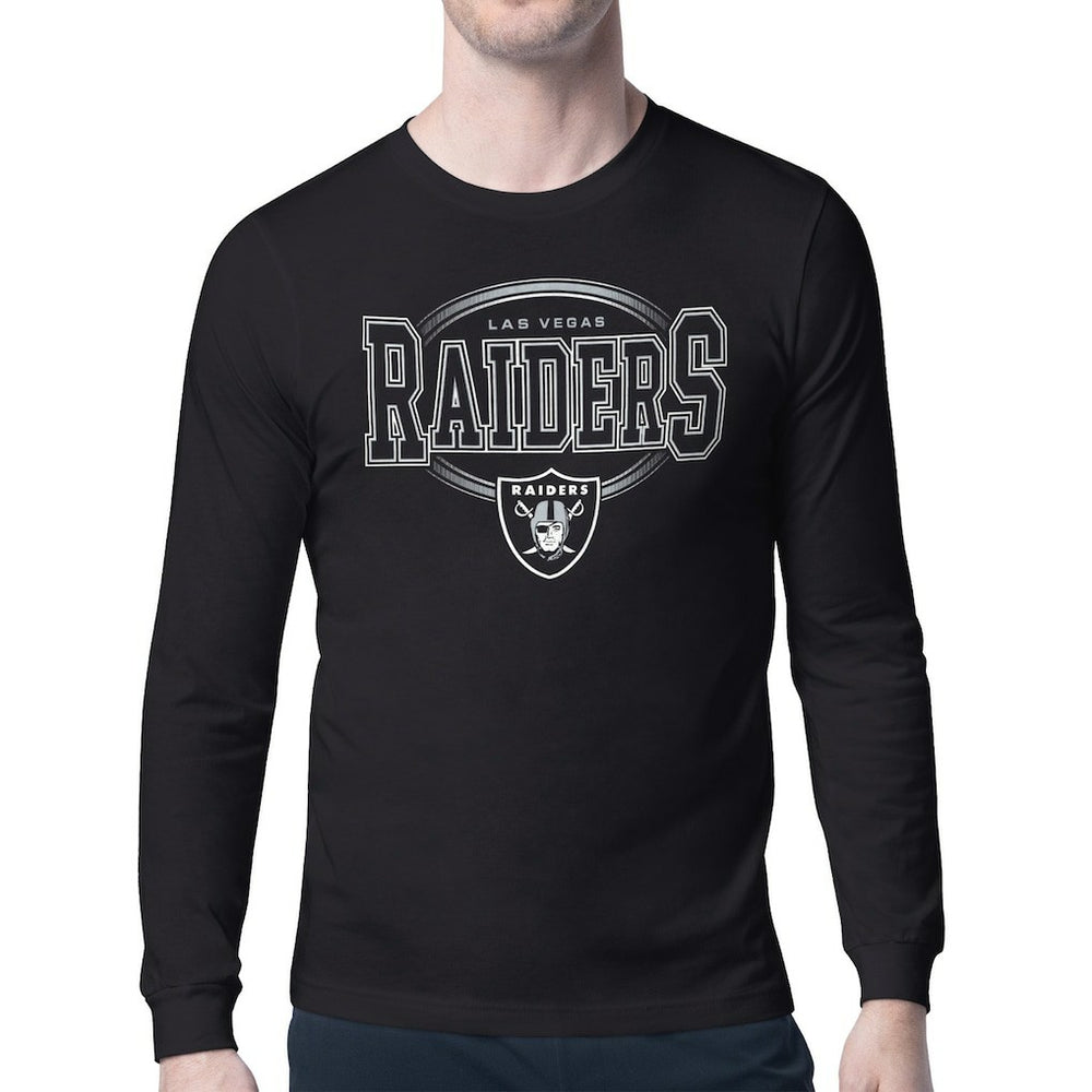 Starter Team Track Graphic Long Sleeve T-Shirt - Las Vegas Raiders