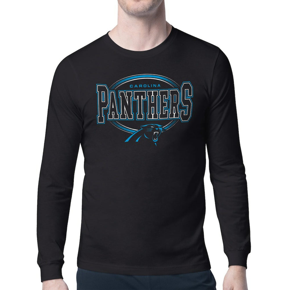 Starter Team Track Graphic Long Sleeve T-Shirt - Carolina Panthers