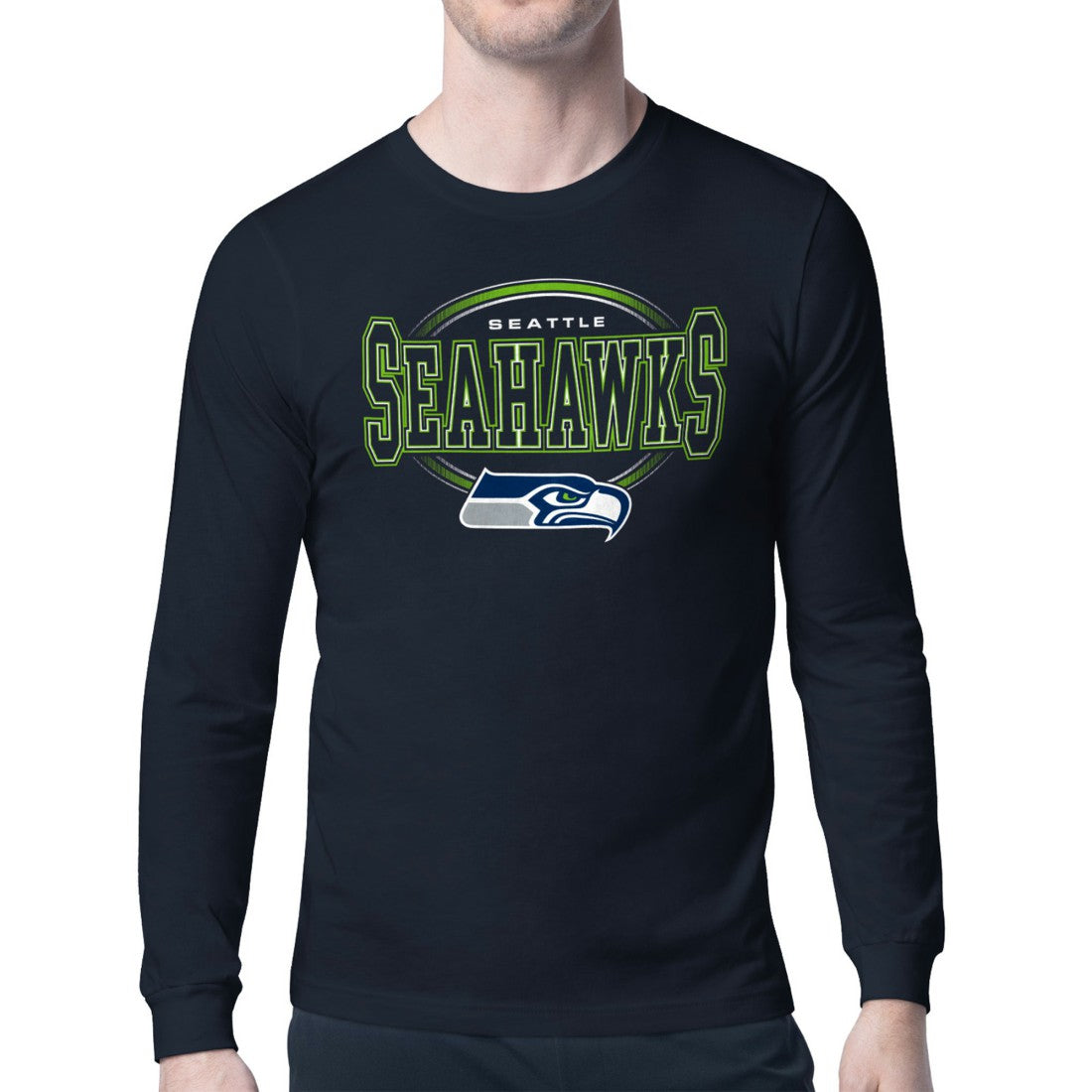 Starter Team Track Graphic Long Sleeve T-Shirt - Seattle Seahawks