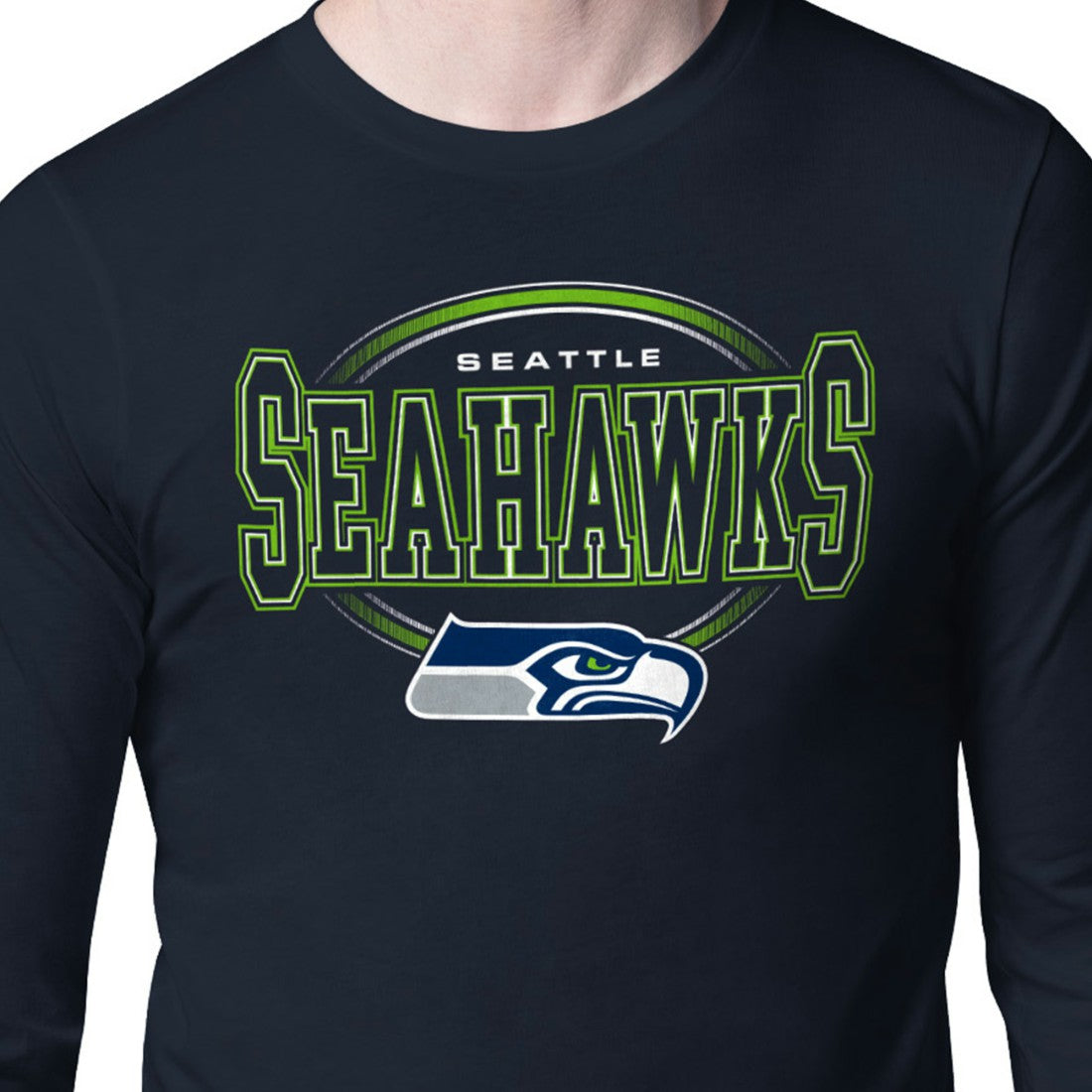 Starter Team Track Graphic Long Sleeve T-Shirt - Seattle Seahawks