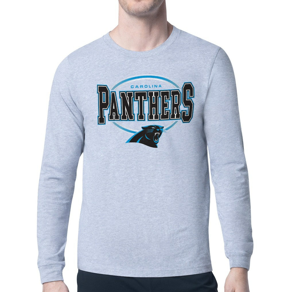 Starter Team Track Graphic Long Sleeve T-Shirt - Carolina Panthers