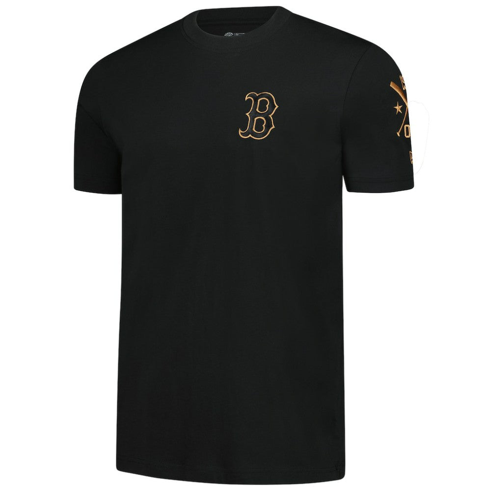 MLB Boston Red Sox New Era Bronze Logo with Cross Bats Established T-Shirt