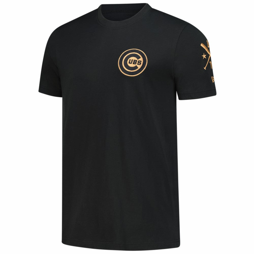 MLB Chicago Cubs New Era Bronze Logo with Cross Bats Established T-Shirt