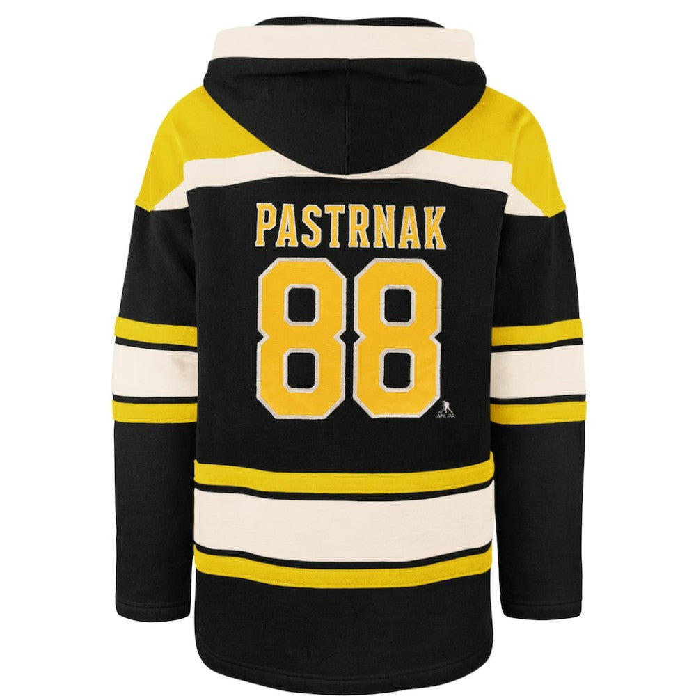 NHL Black David Pastrnak Boston Bruins '47 Player Name & Number Lacer Hoodie
