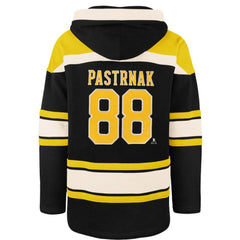 NHL Black David Pastrnak Boston Bruins '47 Player Name & Number Lacer Hoodie
