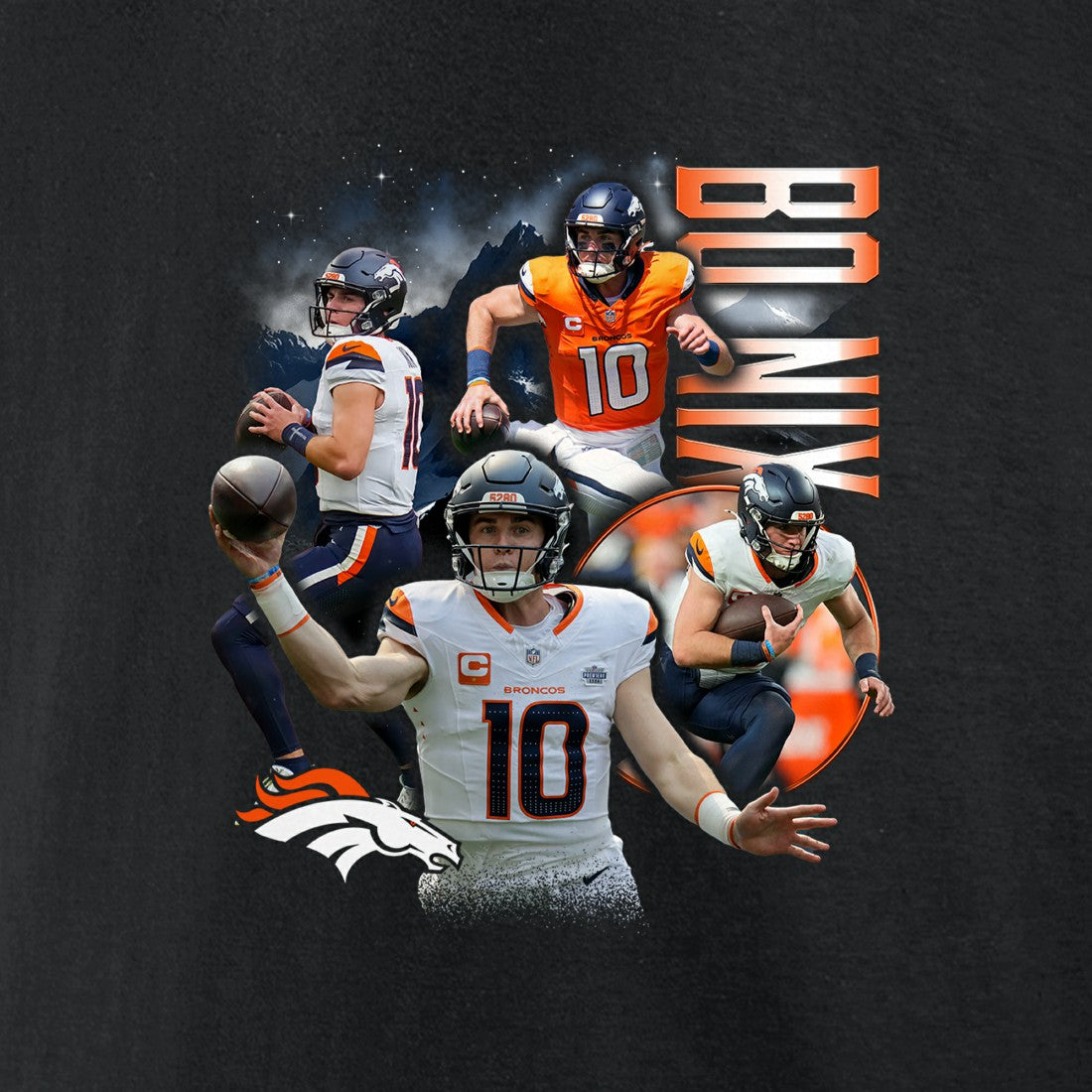 Bo Nix  Notorious Graphic T-Shirt - Denver Broncos