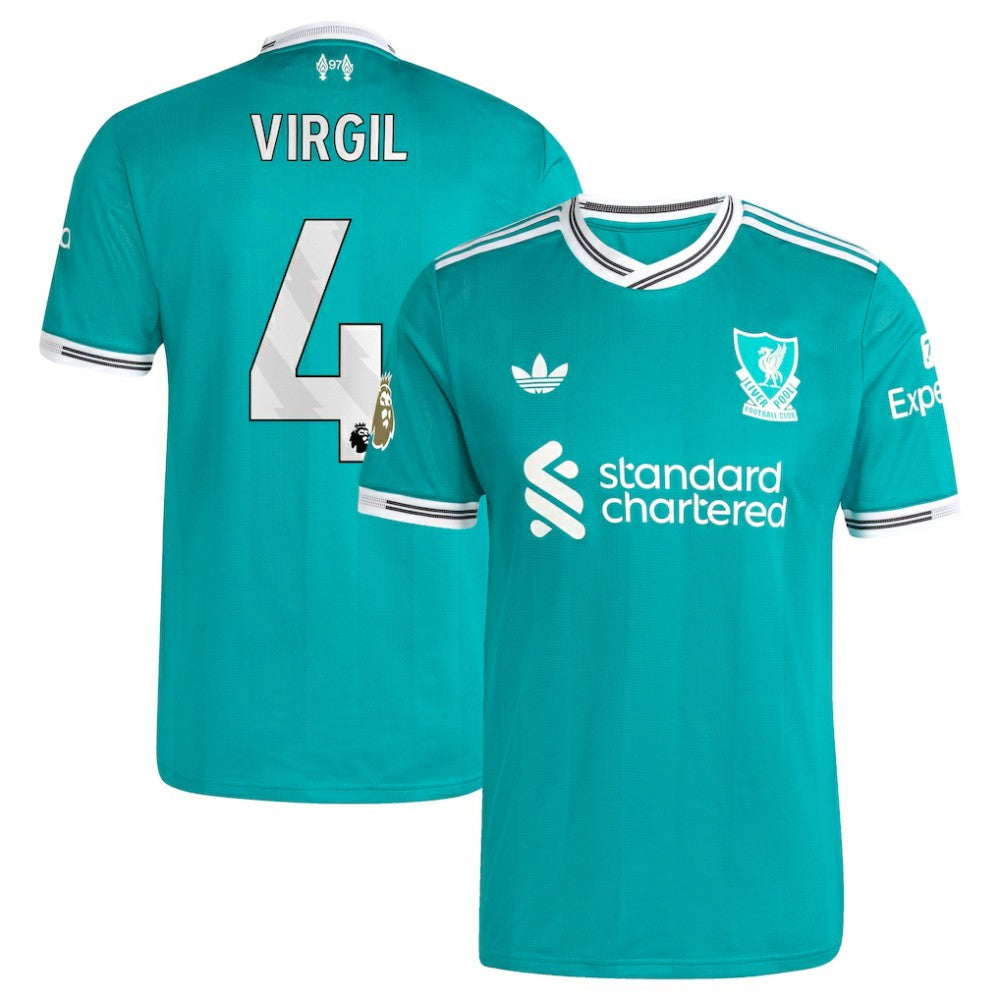 Virgil van Dijk Liverpool 2025/26 Third Player Jersey - Adidas Green