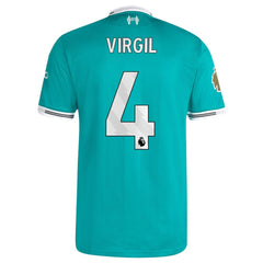 Virgil van Dijk Liverpool 2025/26 Third Player Jersey - Adidas Green