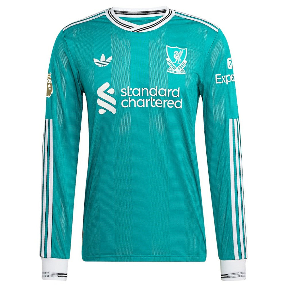 Virgil van Dijk Liverpool 2025/26 Third Long Sleeve Player Jersey - Adidas Green