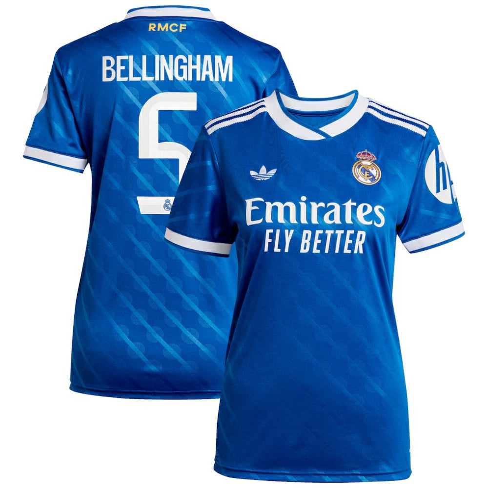 Jude Bellingham Real Madrid Women's 2025/26 Third Replica Player Jersey - Adidas Blue