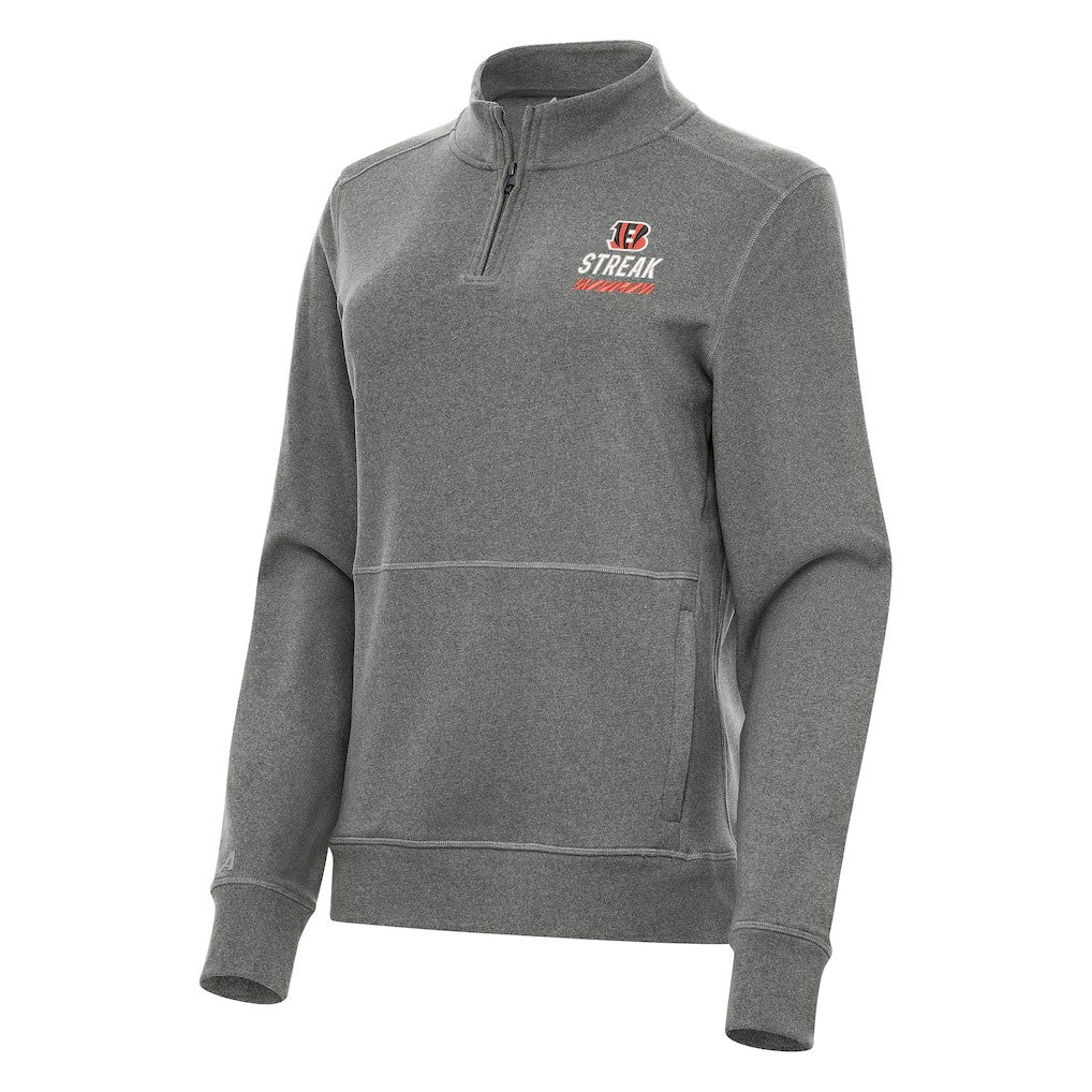 Antigua Women's Streak Crush Quarter-Zip Pullover - Cincinnati Bengals