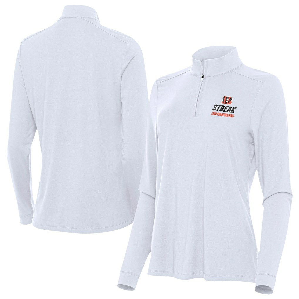 Antigua Women's Streak Intent Quarter-Zip Pullover - Cincinnati Bengals