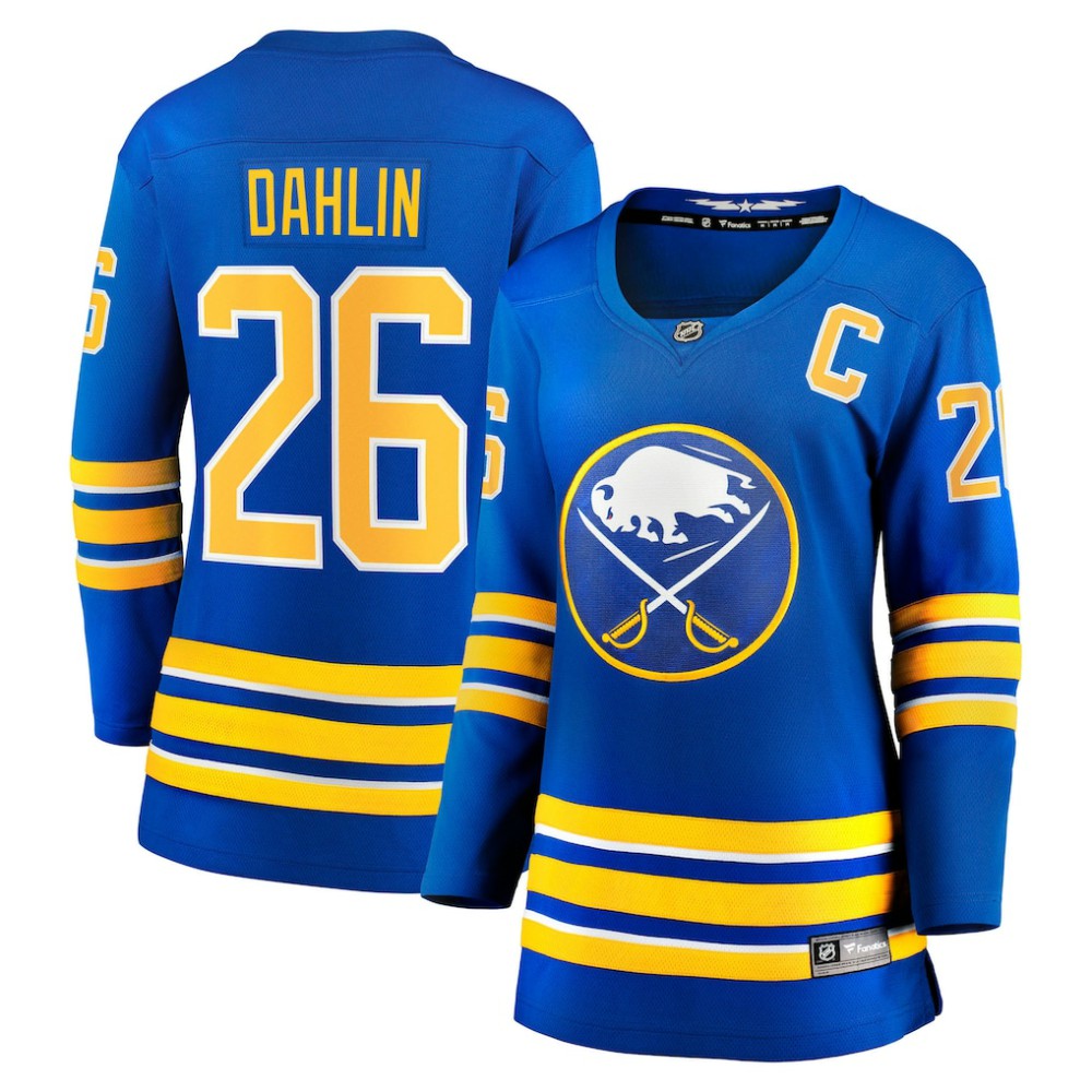 NHL Royal Rasmus Dahlin Buffalo Sabres Fanatics Women's Home Captain Patch Breakaway Jersey
