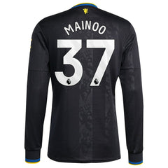 Kobbie Mainoo Manchester United 2025/26 Third Replica Long Sleeve Player Jersey - Adidas Black