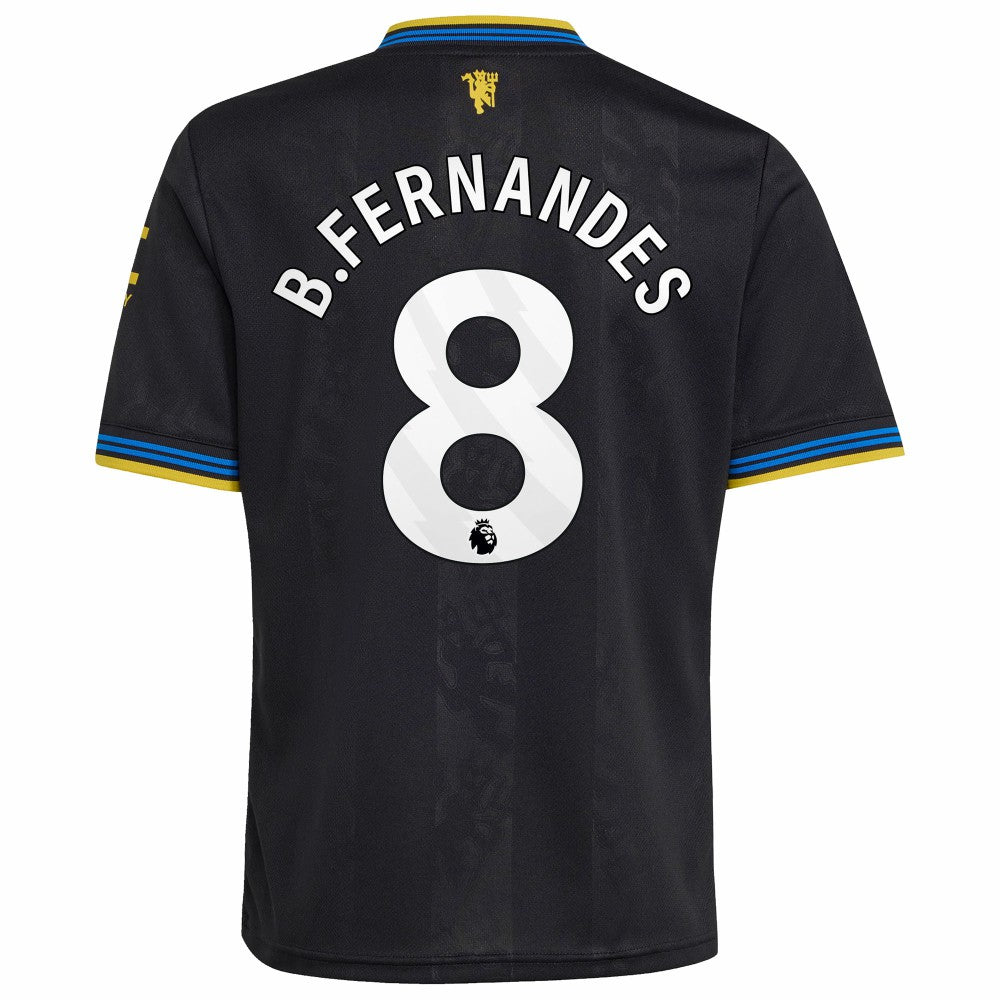 Bruno Fernandes Manchester United Youth 2025/26 Third Replica Player Jersey - Adidas Black