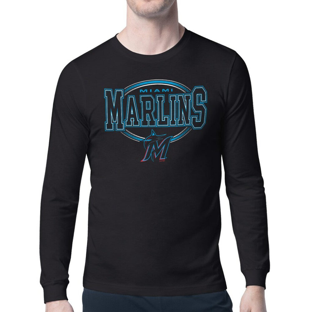 MLB Miami Marlins Starter Team Track Graphic Long Sleeve T-Shirt