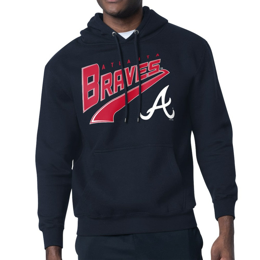 MLB Atlanta Braves Starter Modern Tailsweep Fleece Tri-Blend Pullover Hoodie