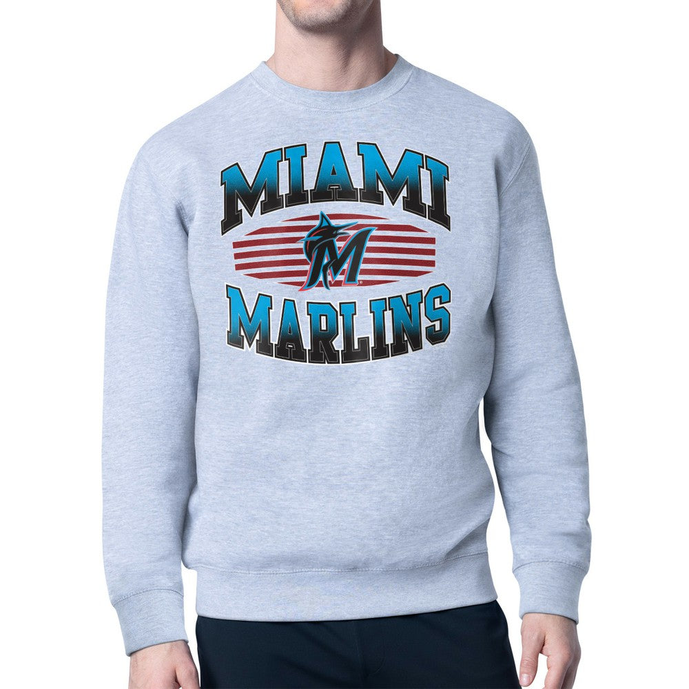 MLB Miami Marlins Starter Team Grit Graphic Fleece Pullover Sweatshirt