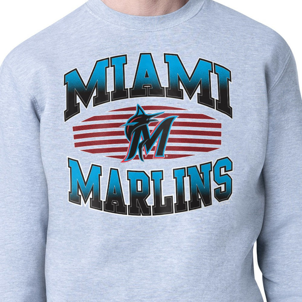 MLB Miami Marlins Starter Team Grit Graphic Fleece Pullover Sweatshirt