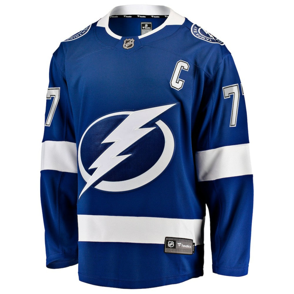 NHL Blue Victor Hedman Tampa Bay Lightning Fanatics Home Captain Patch Breakaway Jersey
