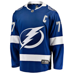 NHL Blue Victor Hedman Tampa Bay Lightning Fanatics Home Captain Patch Breakaway Jersey