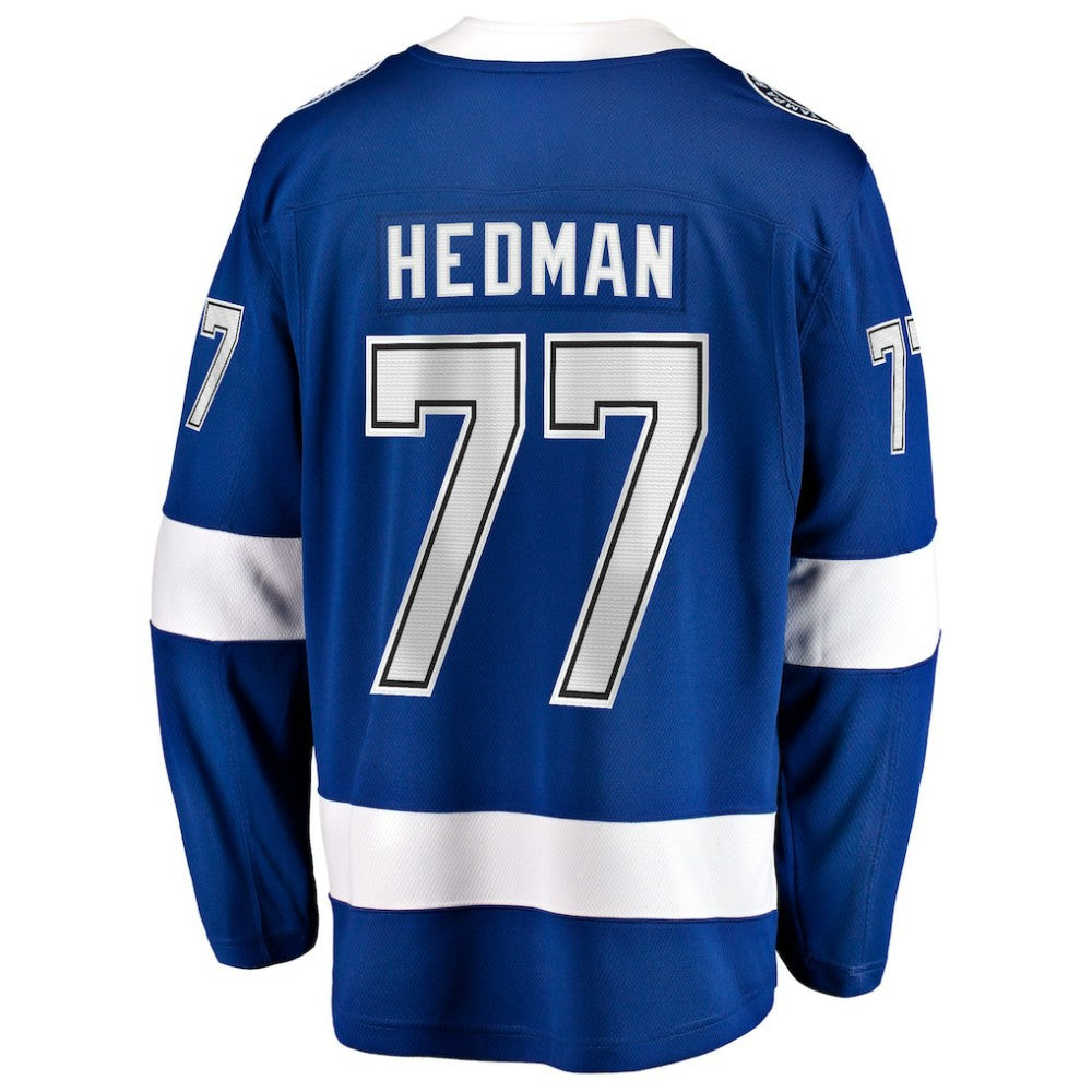 NHL Blue Victor Hedman Tampa Bay Lightning Fanatics Home Captain Patch Breakaway Jersey
